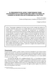 “El pensamiento de Locke y Monstesquieu como antecedente de la configuración constitucional de poderes de excepción ante emergencias políticas”