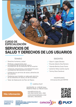 Curso de Especialización en Servicios de Salud y Derechos de los Usuarios